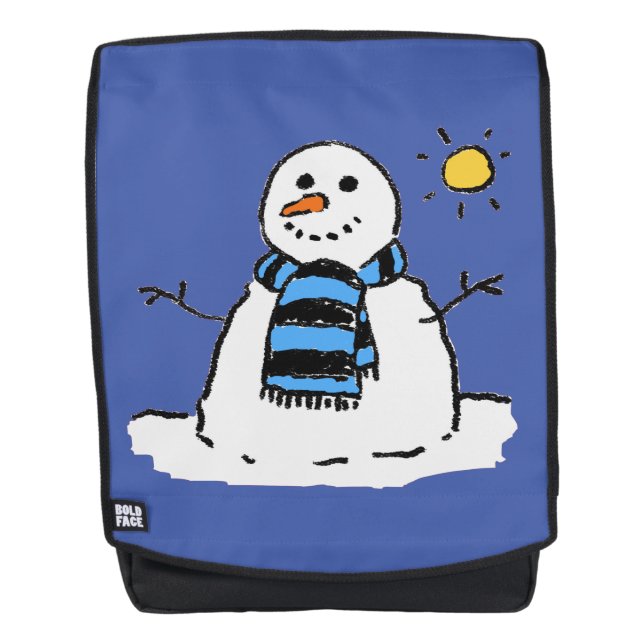 Sac À Dos Fun Snowman sur une journée ensoleillée d'hiver (Devant)