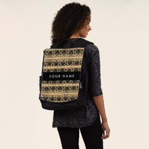 Sac À Dos Grec Arabesque Brun, Votre Nom, Personnaliser