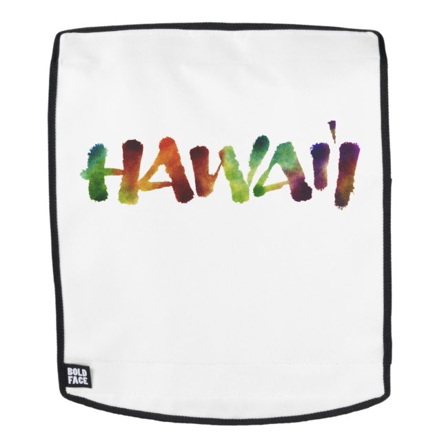 Sac À Dos Hawai'i - Lettres calligraphie - Aloha Hawaii (Devant amovible)