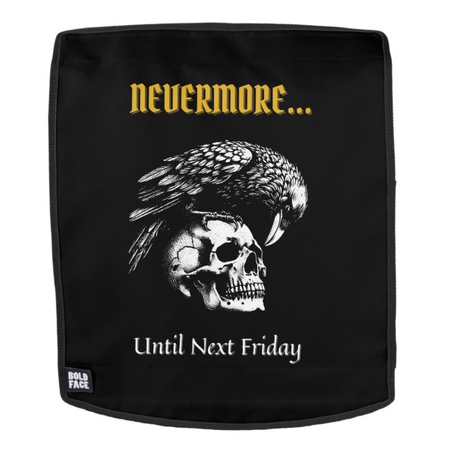 Sac À Dos Humour gothique avec corbeau et crâne (Devant amovible)