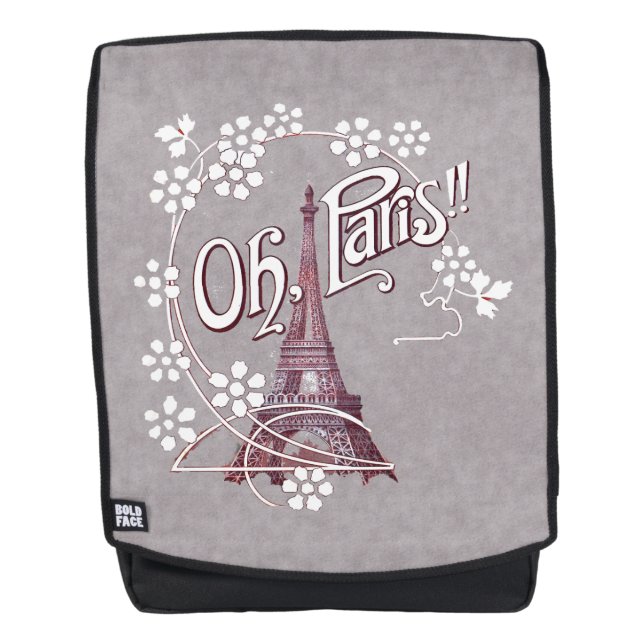 Sac À Dos Illustration Bourgogne Tour Eiffel Blancs (Devant)