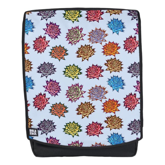 Sac À Dos Impression Rose pointillée, Modèle Floral Moderne (Devant)