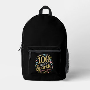Sac À Dos Imprimé 100 jours d'école Étincelle d'apprentissage et de
