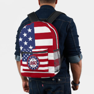 Sac À Dos Imprimé 250e anniversaire d'Amérique avec le drapeau des É