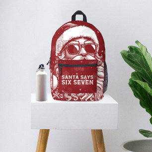 Sac À Dos Imprimé 67 Meme Drôle de Père Noël dit Six Sept Noël