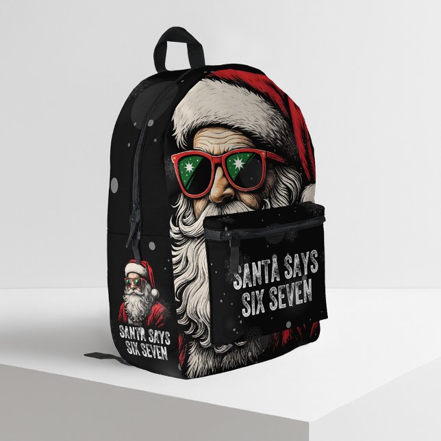 Sac À Dos Imprimé 67 Meme Funny Santa Says Six Seven Christmas (Créateur téléchargé)
