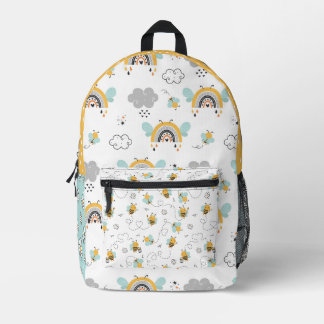 Sac À Dos Imprimé Abeille et Arc-en-ciel