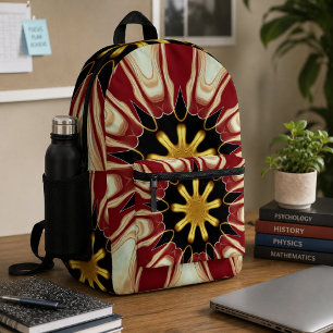 Sac À Dos Imprimé Achempong : Starburst Luxe Deep Crimson et Or