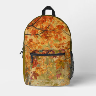 Sac À Dos Imprimé Action de grâce,Feuilles dorées, Cœur reconnaissan