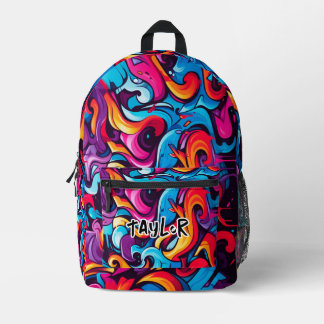 Sac À Dos Imprimé Ajouter un nom Graffiti Design École de garçons ou