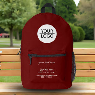 Sac À Dos Imprimé Ajouter votre logo Custom Text Red Company