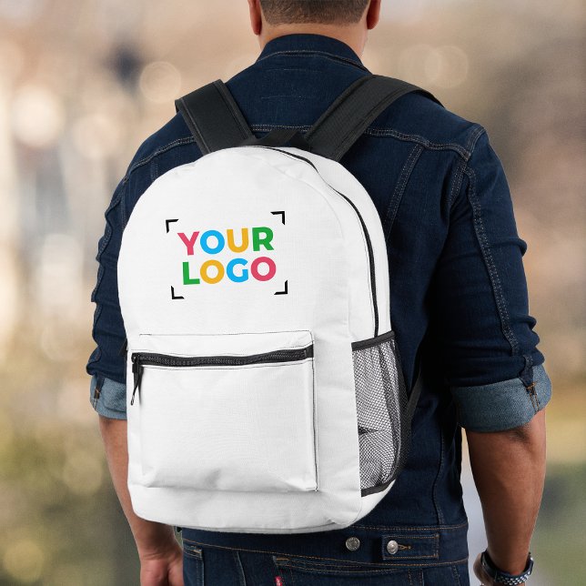 Sac À Dos Imprimé Ajouter votre logo en blanc simple (Créateur téléchargé)