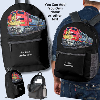 Sac À Dos Imprimé Ajouter votre nom - Locomotive diesel