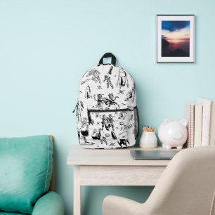 Sac À Dos Imprimé alien vintage toile bande dessinée blanc
