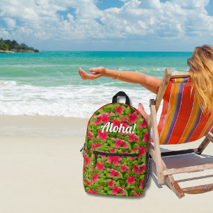 Sac À Dos Imprimé Aloha ! Hibiscus rose hawaïen