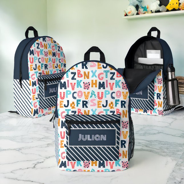 Sac À Dos Imprimé Alphabet personnalisé Fun Kids - Retour à l'école (Créateur téléchargé)