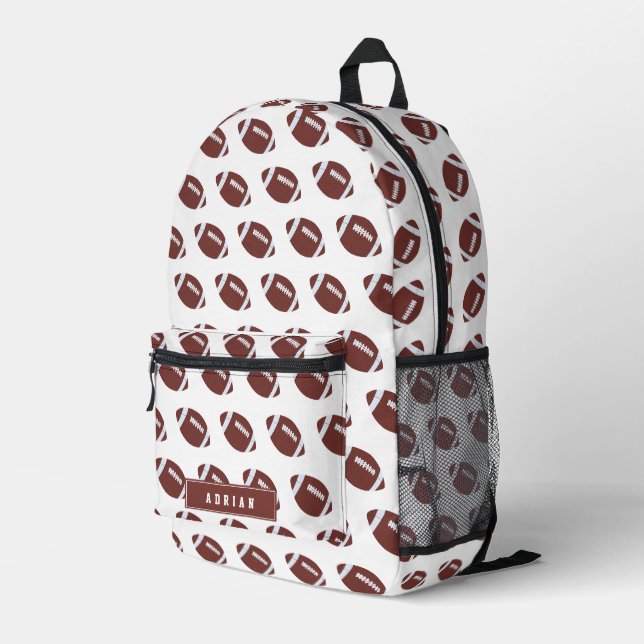 Sac À Dos Imprimé American Football Gridiron Ball Nom personnalisé (Coin arrière droit)