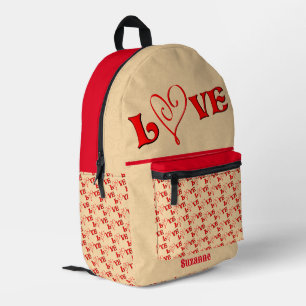 Sac À Dos Imprimé Amour Avec Un Coeur Personnalisé