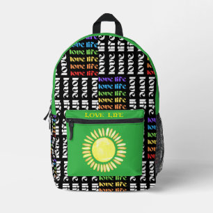 Sac À Dos Imprimé Amour de la vie arc-en-ciel personnalisé Sunshine