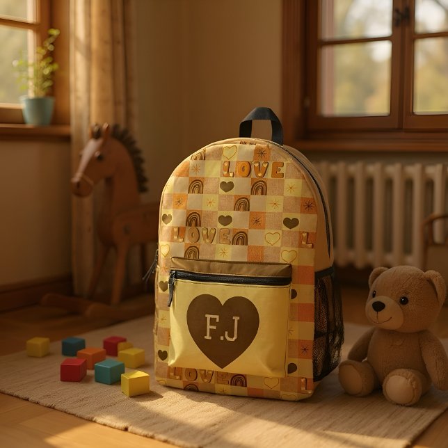 Sac À Dos Imprimé Amour et arc-en-ciel jaune (Créateur téléchargé)