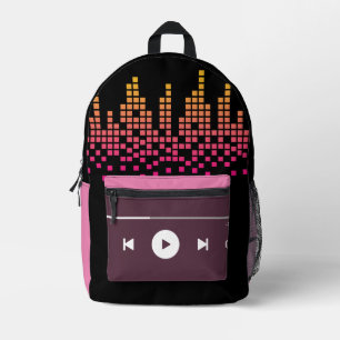 Sac À Dos Imprimé amoureux de musique amusante arc-en-ciel noir