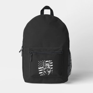 Sac À Dos Imprimé Amoureux du Berger Allemand Drapeau Américain USA