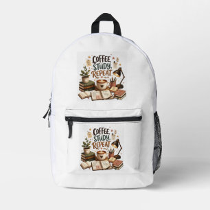 Sac À Dos Imprimé Amoureux du livre et de la café étude répétition u