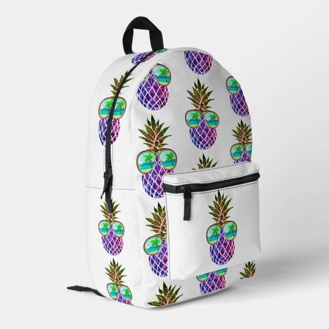 Sac À Dos Imprimé Ananas rose tropicale (Coin arrière gauche)