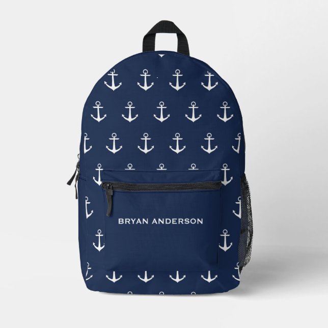Sac À Dos Imprimé Ancre nautique (Recto)