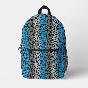Sac À Dos Imprimé Aqua bleu gris noir numérique pixellisé bandes