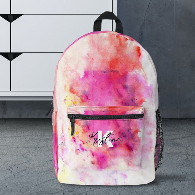 Sac À Dos Imprimé Aquarelle artistique Abstraite Couleurs vives pers (Créateur téléchargé)