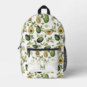 Sac À Dos Imprimé Aquarelle Avocado Motif botanique Monogrammé