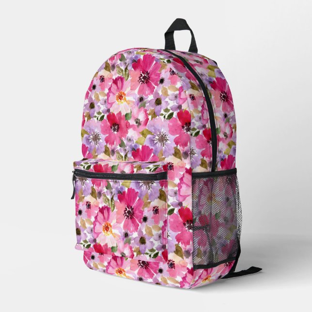 Sac À Dos Imprimé Aquarelle d'été motif floral (Coin arrière droit)
