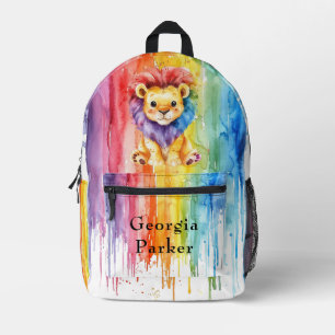 Sac À Dos Imprimé Aquarelle forme coeur coloré Lion enfants
