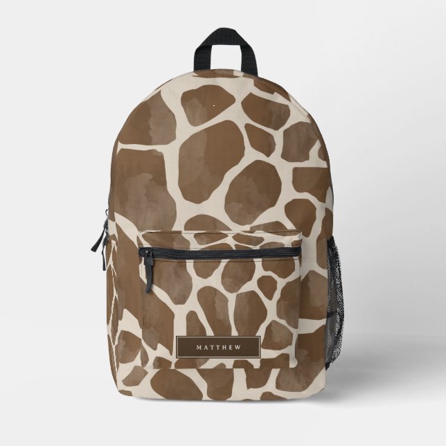 Sac À Dos Imprimé Aquarelle Giraffe Poster de animal Motif personnal (Recto)