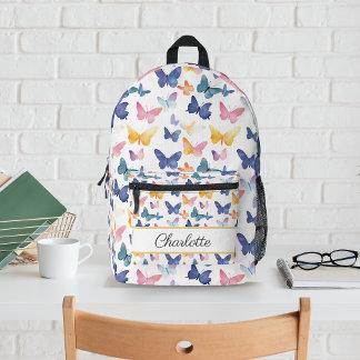 Sac À Dos Imprimé Aquarelle papillon Couleur Motif coloré Nom person