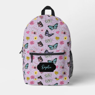 Sac À Dos Imprimé Aquarelle rose mignon Papillons Super