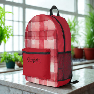 Sac À Dos Imprimé Aquarelle rouge Plat