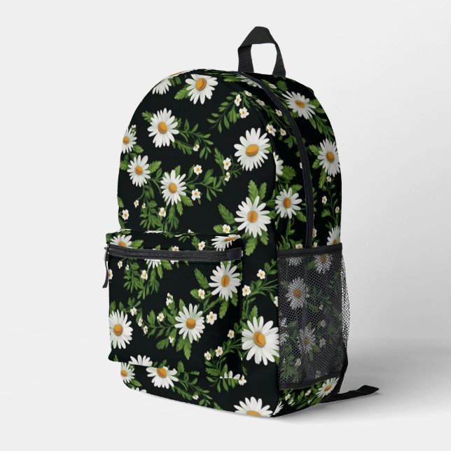 Sac À Dos Imprimé Aquarelle sur noir (Coin arrière droit)