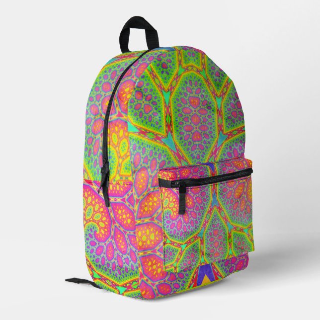Sac À Dos Imprimé Arbre fractal géométrique Super funky (Coin arrière gauche)