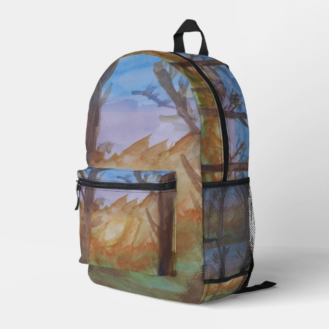 Sac À Dos Imprimé Arbres au coucher du soleil (Coin arrière droit)