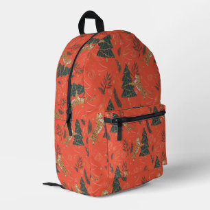 Sac À Dos Imprimé Arbres de Noël & tigres motif personnalisé arrière