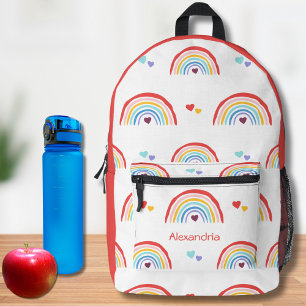 Sac À Dos Imprimé Arc-en-ciel avec coeur Monogramme