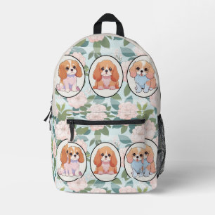 Sac À Dos Imprimé Arrière - plan de fleurs classiques Cavalier King 