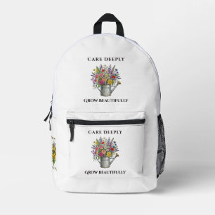 Sac À Dos Imprimé Arrosoir avec fleurs Gif d'art de jardin botanique