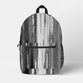 Sac À Dos Imprimé Art abstrait en nuances de gris B&N