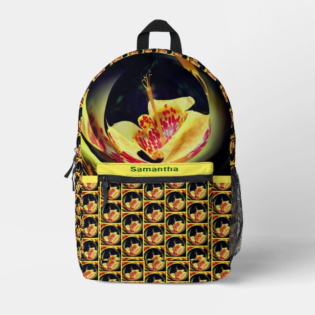 Sac À Dos Imprimé Art Abstrait Lily tacheté Personnalisé (Recto)