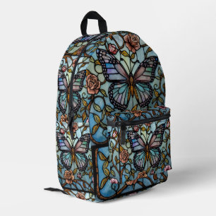Sac À Dos Imprimé art de papillon bleu vitrail vintage