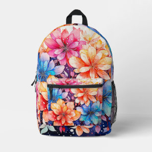 Sac À Dos Imprimé Art Floral Abstrait coloré