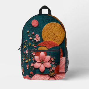 Sac À Dos Imprimé Art mural abstrait géométrique Fleur rose